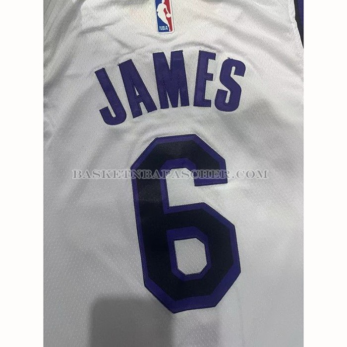 Maillot Los Angeles Lakers LeBron James NO 6 Ville 2022-23 Blanc